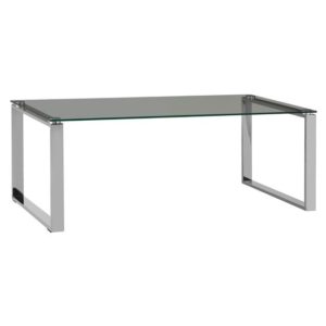 Alluras Rectangular Clear Glass Coffee Table With Silver Frame