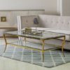 Arezza Clear Glass Top Coffee Table With Gold Steel Frame