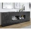 Arlon Large Sideboard In Grey High Gloss With 2 Doors