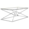 Armenia Glass Coffee Table In Clear With Stainless Steel Frame