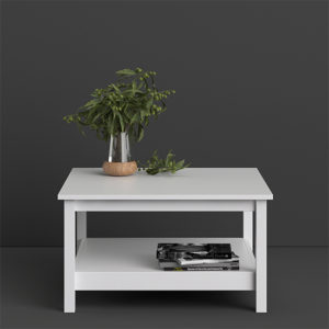Barcila Square Wooden Coffee Table In White