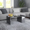 Blaga High Gloss Coffee Table With Side Storage In Grey