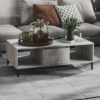Danya Rectangular Wooden Coffee Table In Concrete Effect