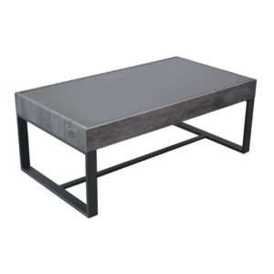 Ellis Glass Coffee Table With Natural Black Legs