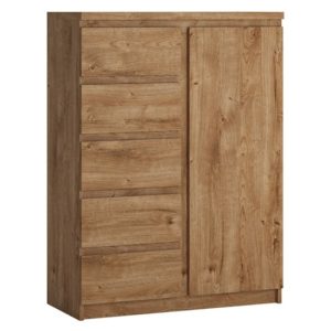 Felton Wooden 1 Door 5 Drawers Sideboard In Ribbeck Oak