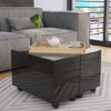 Glyn 60cm High Gloss Storage Coffee Table And Castors In Black