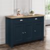 Highgate Wooden Sideboard With 3 Door 2 Drawer In Blue And Oak