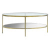 Hudsan Clear Glass Coffee Table With Champagne Legs