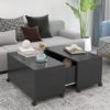 Katashi Wooden Coffee Table With Castors In Grey