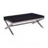 Kero Glass Top Coffee Table With Cross Base In Black