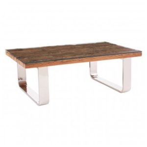 Kero Glass Top Coffee Table With U-Shaped Base In Natural