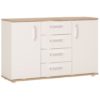Kroft Wooden Sideboard In White Gloss Oak With 2 Doors 4 Drawers