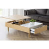 Laina Lift-Up Storage Coffee Table In White High Gloss And Oak
