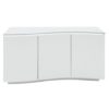 Lazzaro LED High Gloss Wooden Sideboard In White With Glass Top