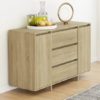 Maisa Wooden Sideboard With 2 Doors 3 Drawers In Sonoma Oak