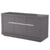 Martley Modern Sideboard In Grey High Gloss With LED