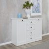 Median Wooden Sideboard In White With 2 Doors And 4 Drawers