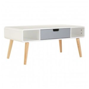 Milova Wooden Coffee Table With 1 Drawer In White And Grey
