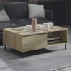 Naava Wooden Coffee Table With 1 Door In Sonoma Oak