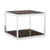 Orion Black Glass Square Coffee Table In Silver Frame