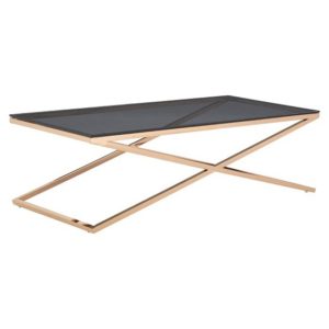 Orson Smoked Glass Top Coffee Table With Gold Steel Frame
