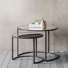 Palais Set of Coffee Tables In Glass Tops With Metal Frames
