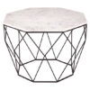 Shalom Octagonal White Marble Top Coffee Table With Black Frame