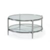 Stanmore Glass Coffee Table With Brushed Stainless Steel Frame