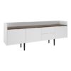 Unka Wooden 3 Doors 2 Drawers Sideboard In Walnut And White
