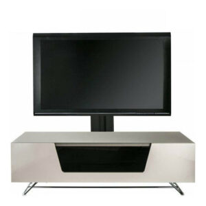 Clutton TV Stand In Ivory With Bracket And Chrome Base
