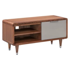 Grote High Gloss TV Stand In Grey And Walnut With 1 Door
