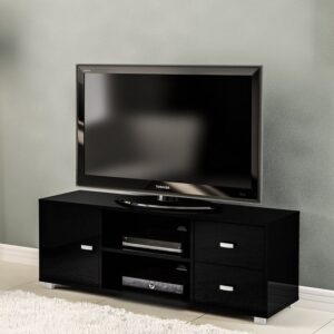 Coven High Gloss TV Stand With 1 Door In Black