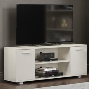 Louth High Gloss 2 Doors And 1 Shelf TV Stand In White