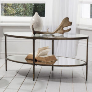 Hobson Clear Glass Coffee Table With Bronze Frame