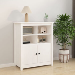 Laval Solid Pine Wood Sideboard With 2 Doors In White