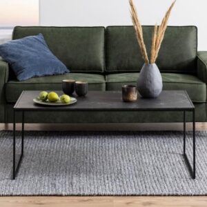 Ibiza Wooden Coffee Table Rectangular In Black Marble Effect
