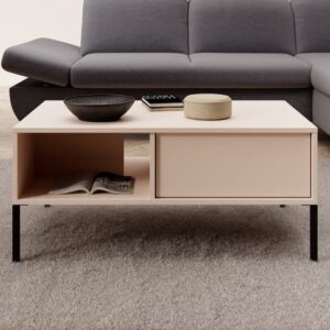 Davis Wooden Coffee Table With 2 Drawers In Beige