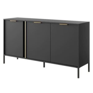 Lech Wooden Sideboard With 3 Doors In Anthracite