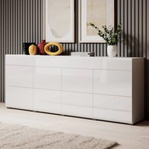 Torino High Gloss Sideboard With 4 Doors In White
