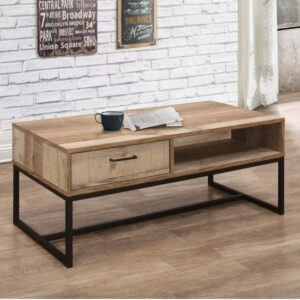 Urbana Wooden Coffee Table With 1 Drawer In Rustic