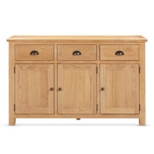 Lecco Wooden Sideboard With 3 Doors 3 Drawers In Oak