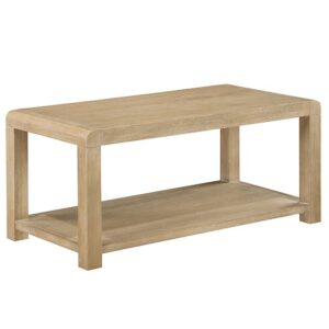 Tyler Wooden Coffee Table With Shelf In Washed Oak