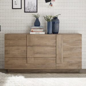 Jining Wooden Sideboard With 1 Door 3 Drawers In Mercure