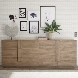 Jining Wooden Sideboard With 2 Doors 3 Drawers In Mercure