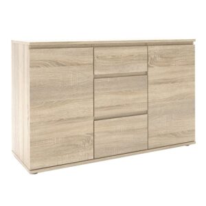 Naira Wooden Sideboard With 2 Doors 3 Drawers In Oak