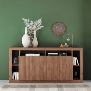 Raya Wooden Sideboard With 4 Doors In Mercure
