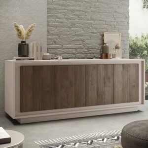 Skokie Wooden Sideboard With 4 Doors In Cashmere And Mercure