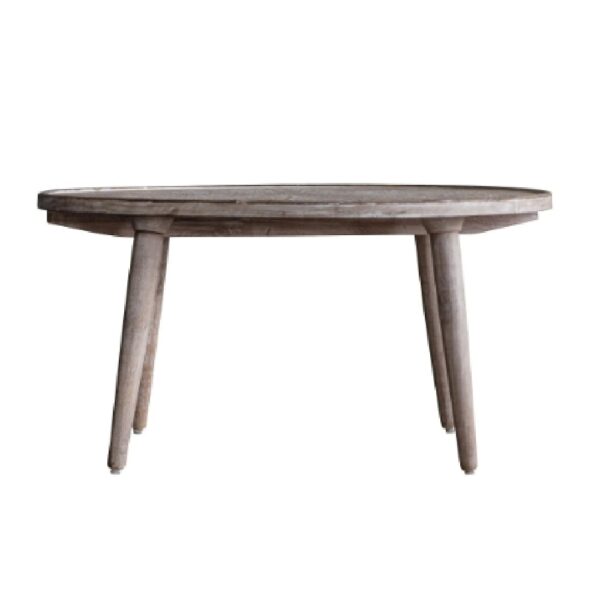 Alpine Wooden Round Coffee Table In Natural And White