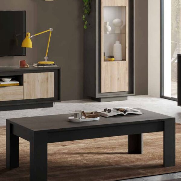Skokie Wooden Rectangular Coffee Table In Lava