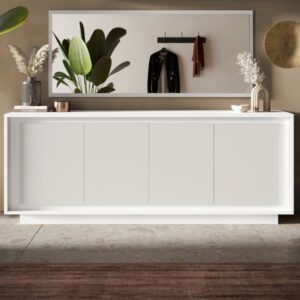 Skokie Wooden Sideboard With 4 Doors In Matt White
